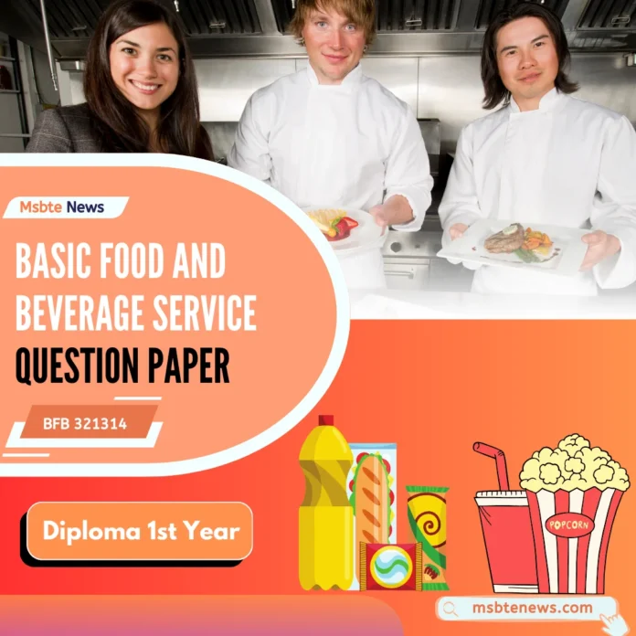 321314 Basic Food And Beverage Service Sample Question Paper Basic Food And Beverage Service Sample Question Paper