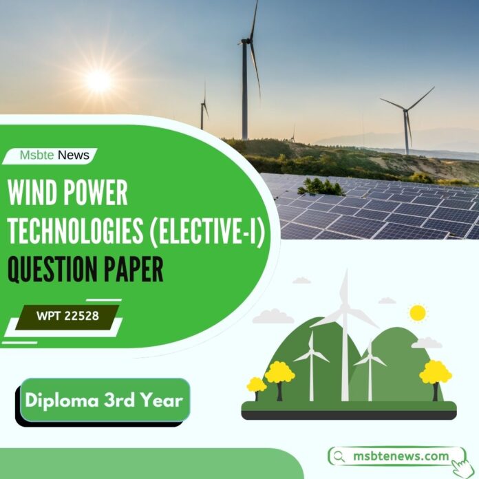 Wind Power Technologies (Elective-I) Question Paper Pdf